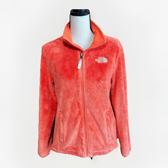 The North Face Osito Jacket Women's Size Medium Orange Knit Fleece Full Zip - Picture 1 of 12